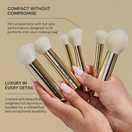 Gilded Glamour 6 Piece Luxe Aluminium Makeup Brush Set