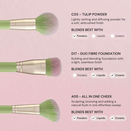 Matcha 5 Piece Makeup Brush Set