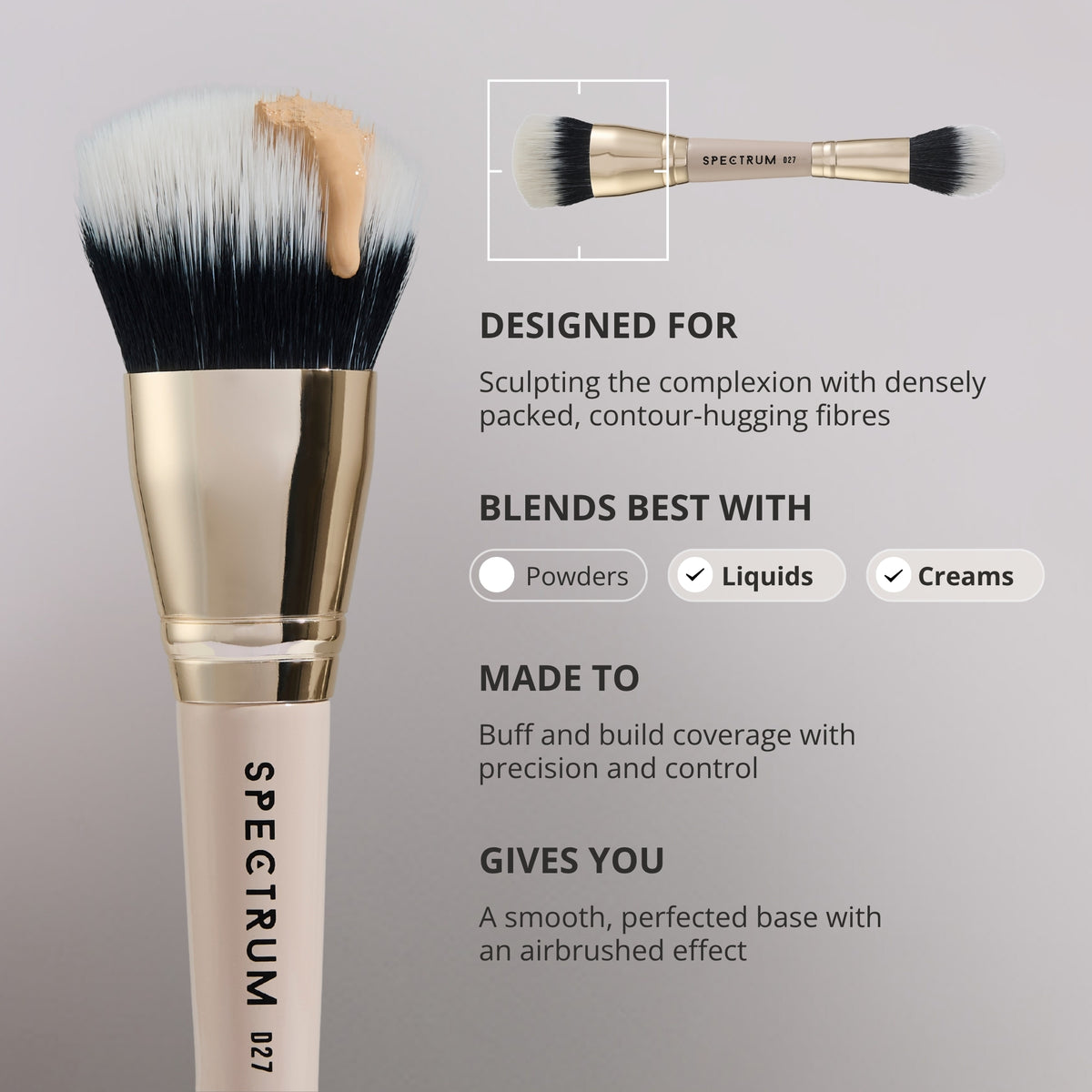 Brocha de doble fibra y doble extremo 'The Flawless Foundation'