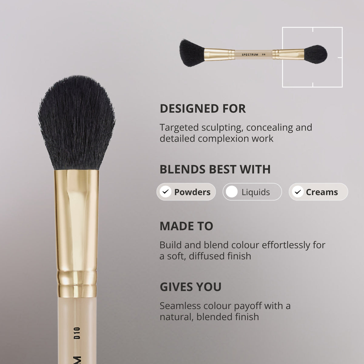La brocha de doble punta Blush & Blend