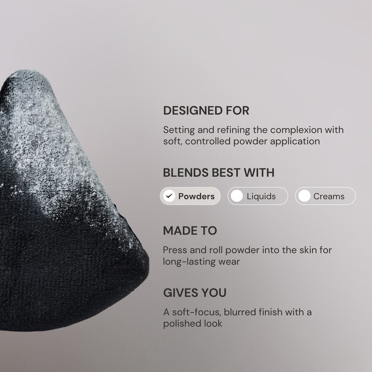 Todo sobre la borla de doble textura Smooth & Set