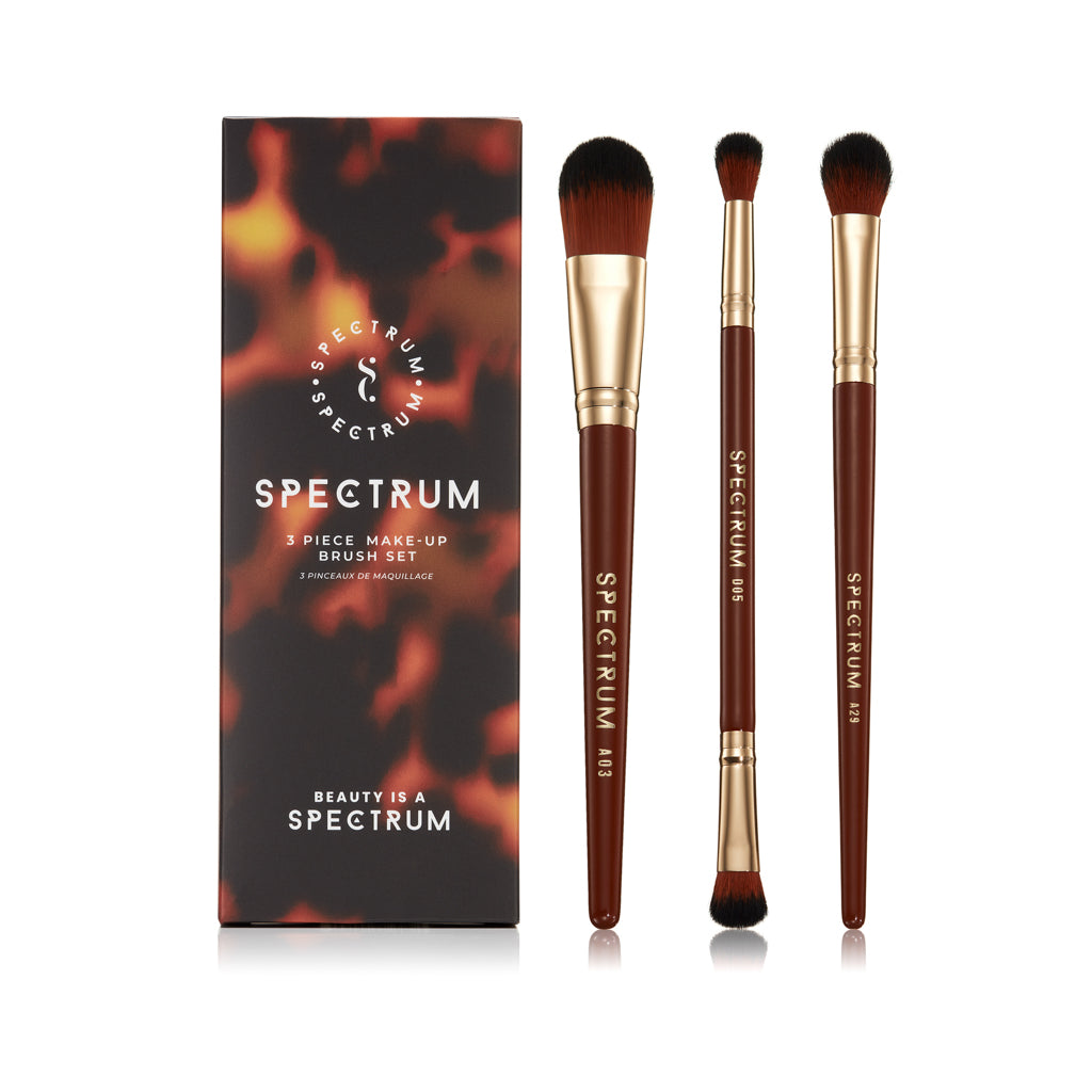 Pantherine 3 Piece Makeup Brush Set Spectrum Collections