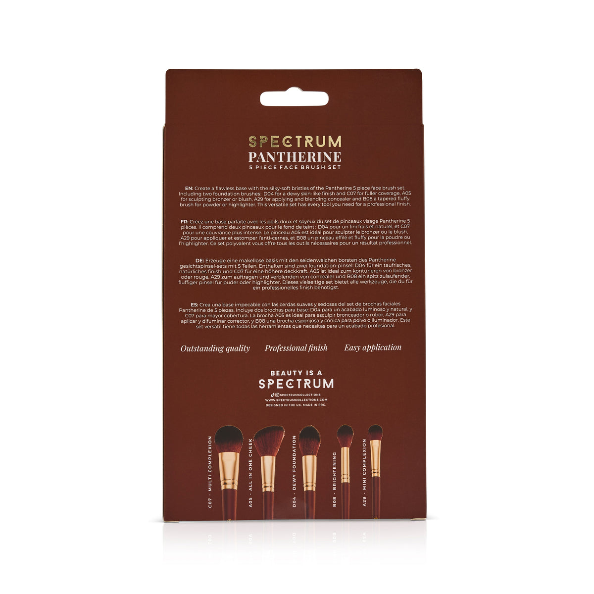 Set de 5 brochas de maquillaje facial Pantherine