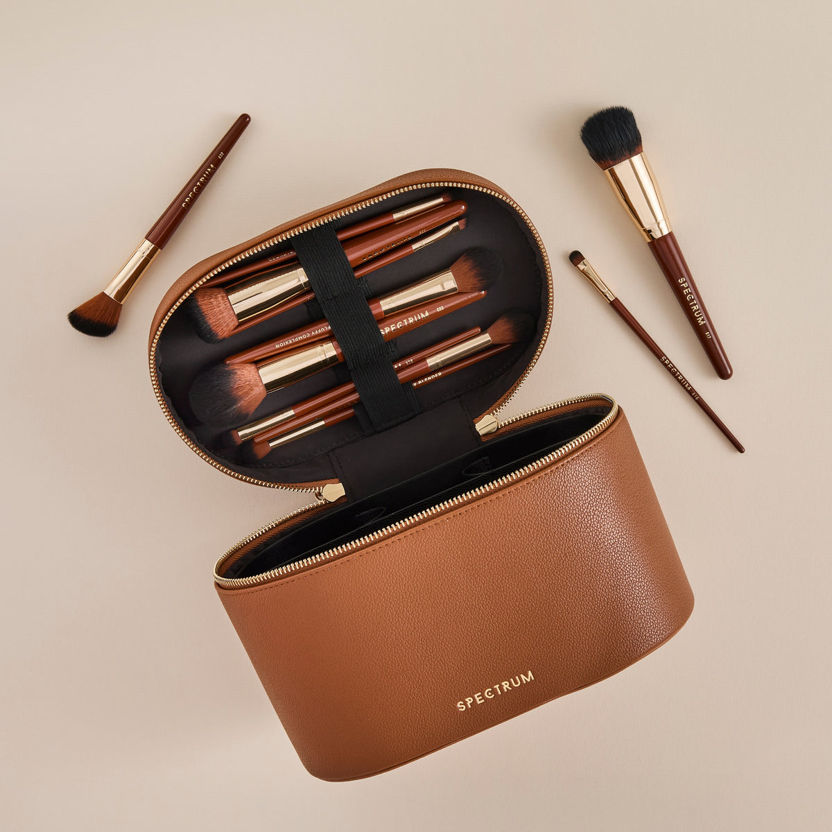 Pantherine Beautcase and 12 Piece Brush Set