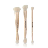 Set de brochas de maquillaje de lujo de doble punta de 3 piezas Gilded Glamour