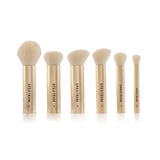 Juego de 6 brochas de maquillaje de aluminio de lujo Gilded Glamour