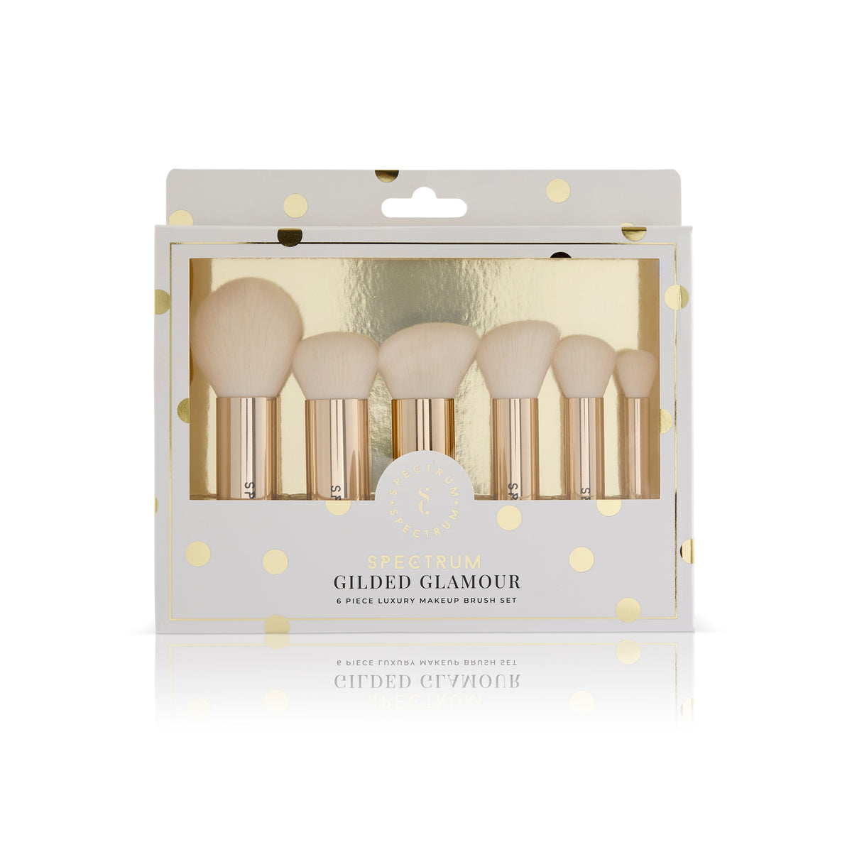 Juego de 6 brochas de maquillaje de aluminio de lujo Gilded Glamour