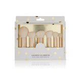 Juego de 6 brochas de maquillaje de aluminio de lujo Gilded Glamour