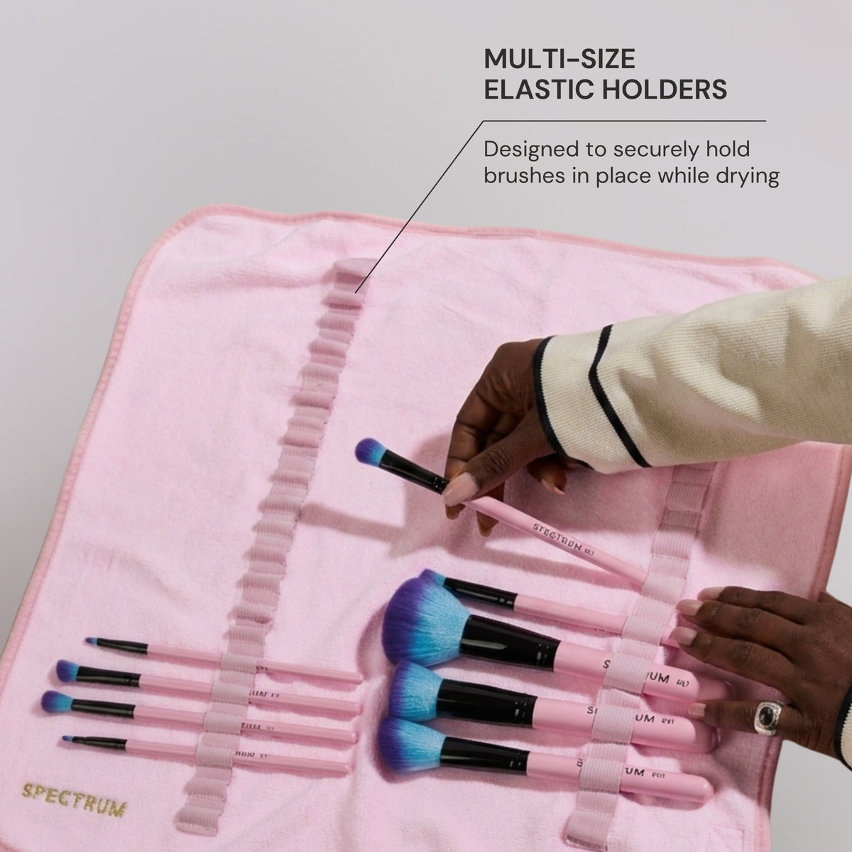 Toalla de secado para brochas de maquillaje