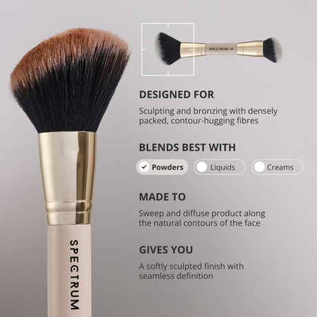 Brocha de doble punta para bronceador y base de maquillaje "The Complexion"