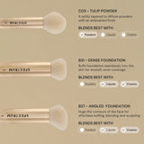 Juego de 6 brochas de maquillaje de aluminio de lujo Gilded Glamour