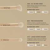 Juego de 6 brochas de maquillaje de aluminio de lujo Gilded Glamour