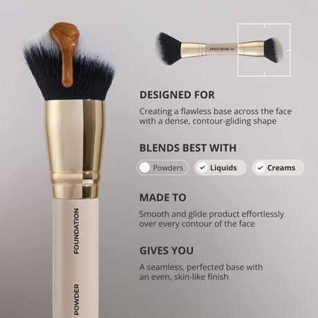 Brocha de doble punta para bronceador y base de maquillaje "The Complexion"