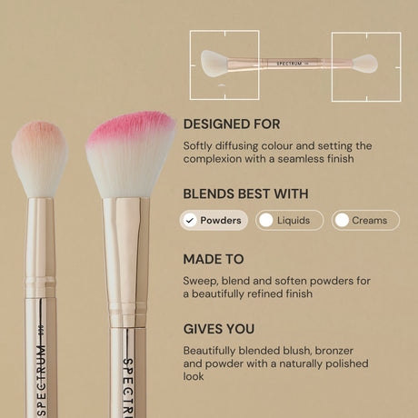 Gilded Glamour 3 Piece Luxe Dual Ended Makeup Brush Set