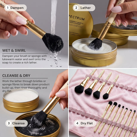 Jabón para brochas de maquillaje de rosa aterciopelada
