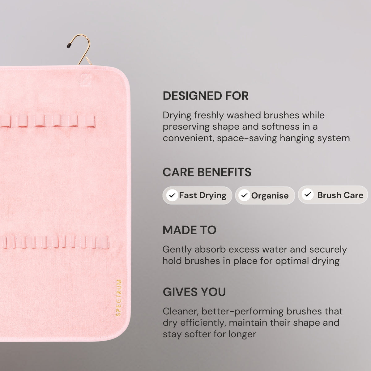 Toalla de secado para brochas de maquillaje