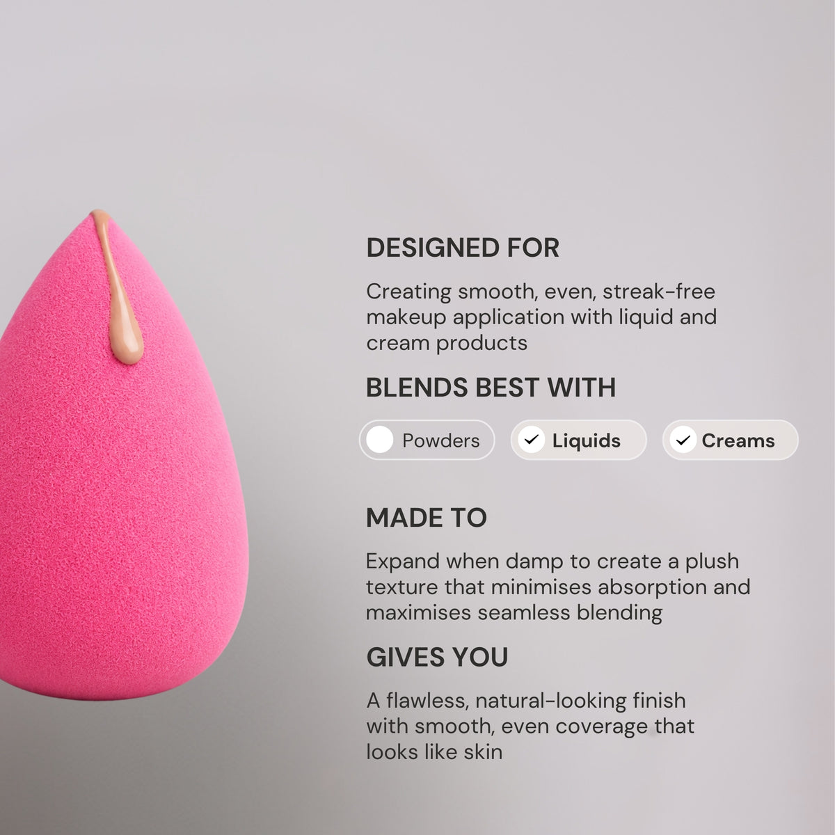 Esponja de Maquillaje Rosa para Difuminar