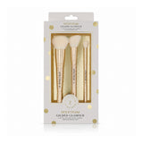Set de brochas de maquillaje de lujo de doble punta de 3 piezas Gilded Glamour