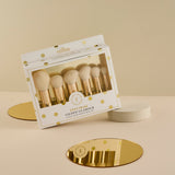 Juego de 6 brochas de maquillaje de aluminio de lujo Gilded Glamour
