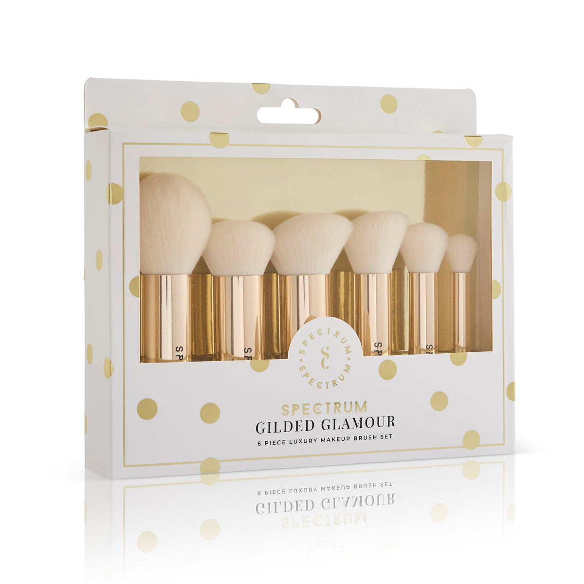 Juego de 6 brochas de maquillaje de aluminio de lujo Gilded Glamour