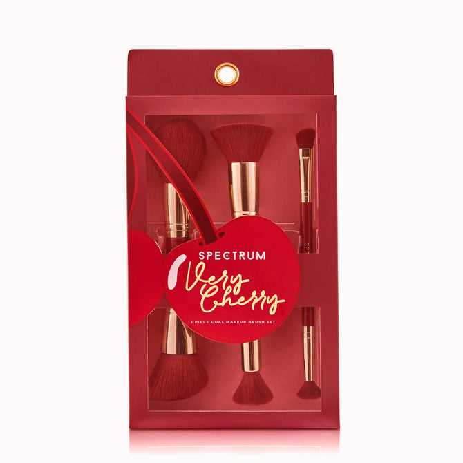 Very Cherry 3 Piece Dual Ended Face Brush Set
