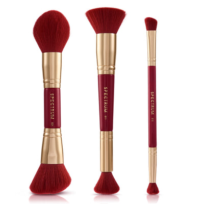 Very Cherry 3 Piece Dual Ended Face Brush Set