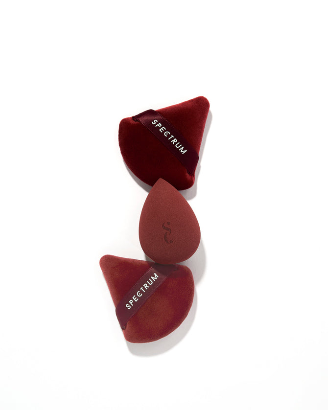 Very Cherry 10 Piece Makeup Brush, Sponge and Puff Set