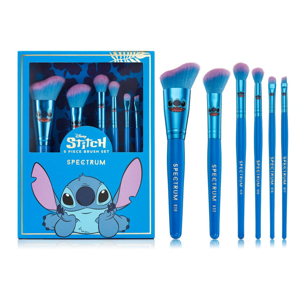 Stitch Makeup Bag & 6 Piece Brush Set Bundle