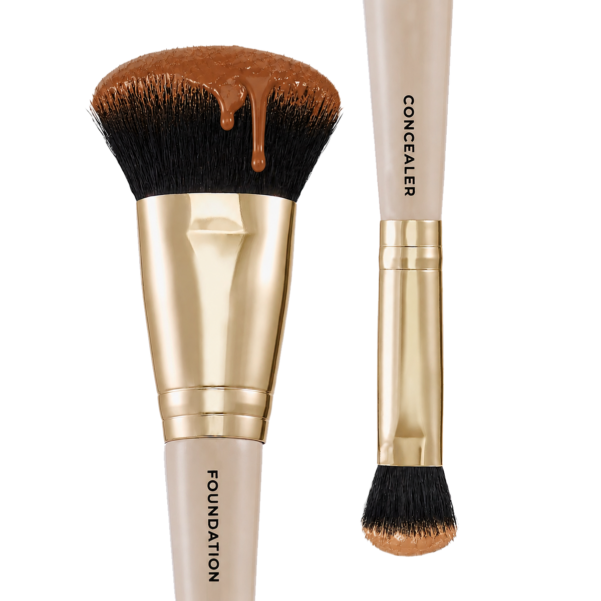 La brocha doble de base y corrector